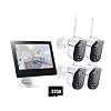 Bechol 1080P Security Camera System with 9 inch Touch Monitor, 4CH WiFi NVR 4Pcs Indoor/Outdoor Surveillance Camera with…