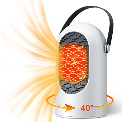 Small Space Heater Quiet 400W Portable Electric Heater Energy Efficient
