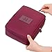 JIARUO Multi-function Makeup Cosmetic Bag Toiletry Travel Kit Organizer (burgundy)