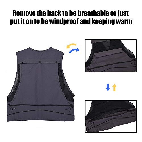 ASADVE Angelweste Weste Herren Outdoor Weste Mit Taschen Angelweste Quick Dry Wandern Jagd Angelweste Polyesterfaser… – Bild 7