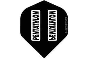 US Darts Pentathlon Black HD150 Standard Shape Dart Flights - 3 Sets (9 Flights) - 150 Micron - Super Tough