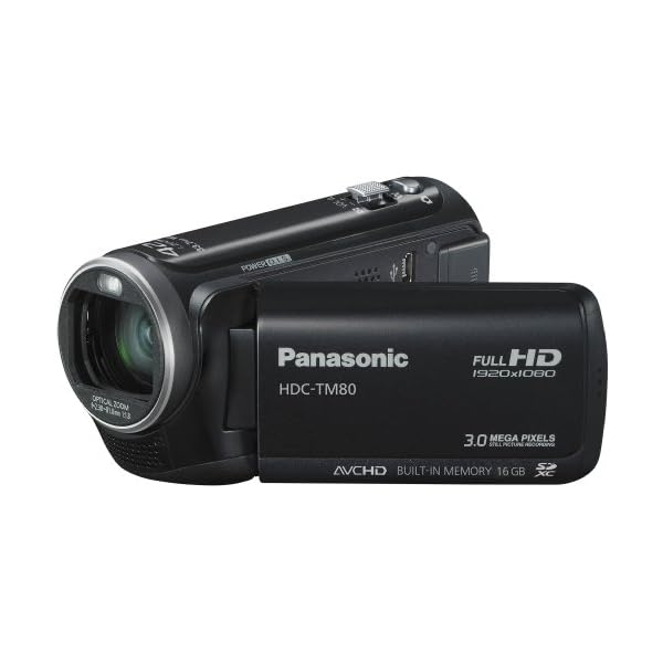 Panasonic HDC-TM80EG9K Full HD Camcorder (16 GB int. Flashspeicher, 34-fach opt. Zoom, 6,7 cm (2.6 Zoll) Touch-Display…
