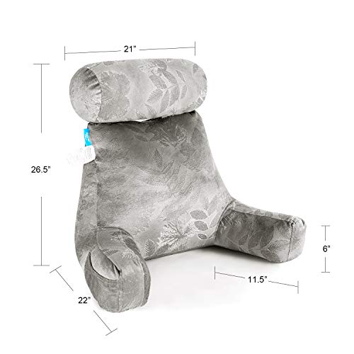 ZOEMO Bed Rest Reading Pillow, Big Bedrest Pillows with Arm Rests and