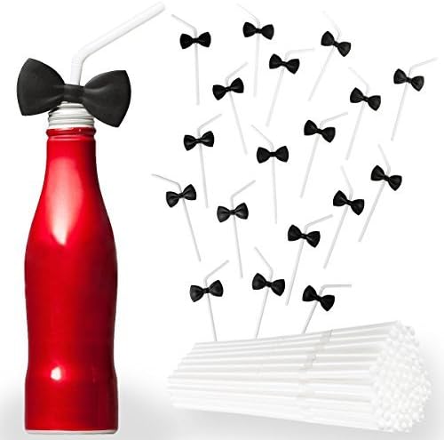 18 Kikkerland Clip On Bow Ties For 72 Straws Novelty Party Drinking Dressy Fun