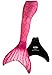 Fin Fun Mermaid Tail, Reinforced Tips, Monofin, Malibu Pink, Size Child 10