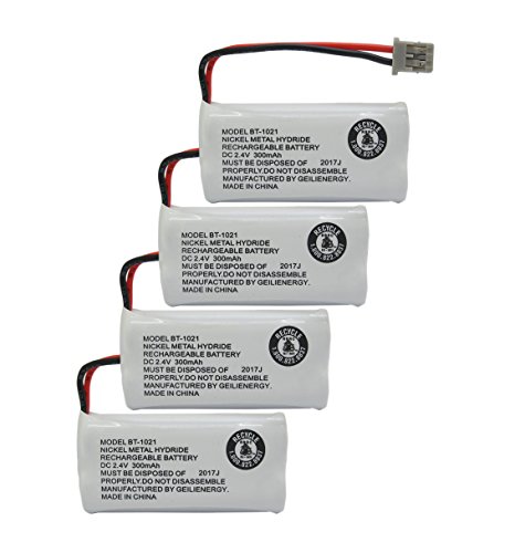 GEILIENERGY (Pack of 4) 2.4V Rechargeable Batteries Compatible with Uniden BT-1025 BT1008 BT-1008 BT1016 BT-1016 BT1021 BT-1021 WITH43-269 WX12077 Sanyo CAS-D6325 CASD6325 Cordless Phone