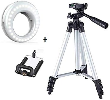 BID Tirpod-3110 Portable Adjustab Lightweight Camera Stand with Three-Dimensional Head Plate and Mobile Phones Tripod+ Portable Selfie Beauty LED Ring Light for Smartphones Tablets tiktok