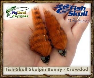 FlyDeal Fishing Flies Fish-Skull Skulpin Bunny CRAWDAD - Streamer (1-Fly)