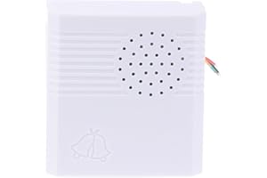 DC12V Wired Doorbell Kit with 38 Voice Options, Electronic Ding Dong Chime for Home Security and Access Control, White ABS Wa