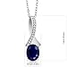Gem Stone King 925 Sterling Silver Blue Sapphire Infinity Pendant Necklace For Women 2.62 Ct Oval with 18 Inch Silver Chain