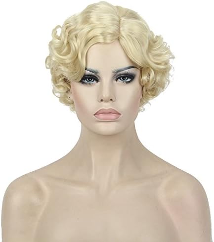 StrongBeauty 1920's Vintage Style Short Curly Marilyn Monroe Costumes Women Hair Wig (#613 Light Blonde)