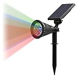 T-SUN LED Solar Spotlight LED Outdoor Wall Light, IP65 Waterproof, Auto-on At Night/Auto-off By Day, 180°angle Adjustable for Tree, Patio, Yard, Garden, Driveway, Stairs, Pool Area (RGB)