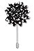 Puentes Denver Men's Lapel Flower Handmade Boutonniere Pin for Suit - Polka Dot Mums (Black)
