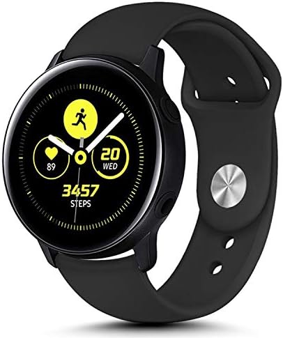 Innge Compatible with Samsung Galaxy Watch Active 2 40mm/Active 40mm/Gear S2 Classic SM-7320/Sport SM-600/Garmin Vivoactive 3/Vivomove HR 20mm Quick Release Sport Silicone Bands Strap Wristbands-Black