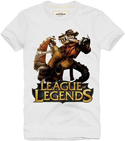 League of Legends Short Sleeve Renekton T-shirt-White-XX-Large