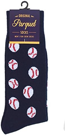 Men's Batter Up Baseballs Baseball Fan Sports Novelty Crew Dress Socks