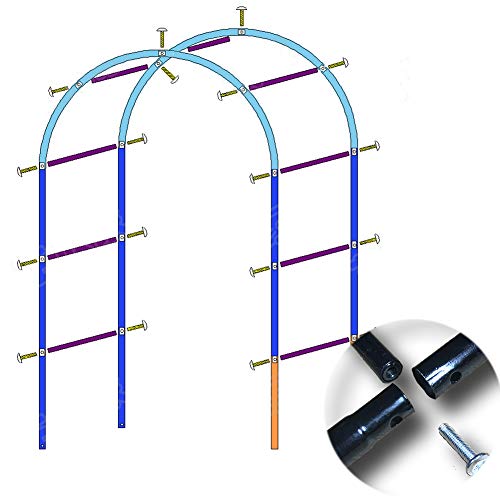 YYQ SHOP Metall Torbogen Rosenbogen Rankhilfe Schwarz/Grün Rankgitter Stabil Gartenbogen für Kletterpflanzen Garten… – Bild 8