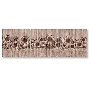 Wall26-3 Panel Canvas Wall Art- Wooden Texture Art -Giclee Painting Wall Bedroom Living Room Home Decoration - 12"x12"x3 Panels
