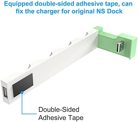 Cargador de controlador para Joy Con compatible con Nintendo Switch & Switch OLED Model, base de carga USB para control remoto JoyCons con indicador LED, verde claro y blanco