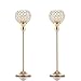 VINCIGANT Set of 2 Crystal Candlesticks for Wedding Coffee Table Decorative Centerpiece,Anniversary Decoration, Gold