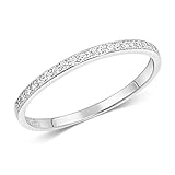 Sterling Silver Stackable Cubic Zirconia Half Eternity Band Ring - Select Your Color
