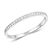 DTLA Sterling Silver Stackable Cubic Zirconia Half Eternity Band Ring - Select Your Color