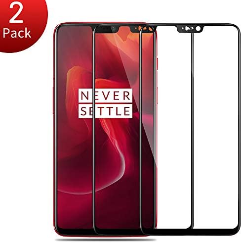 OnePlus 6 Screen Protector Coverag, Tempered Glass Film Anti Scratch 9H Hardness Bubble Free [2 Pack] (6.28 inch)