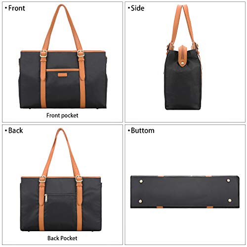 ECOSUSI Laptop Tote Bag for Women 3 Compartment Computer Briefcase Work