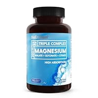 BioEmblem Triple Magnesium Complex | 300mg Magnesium Glycinate, Malate & Citrate | High Absorption Chelated Formula | Vegan, Non-GMO, Gluten-Free | 90 Capsules
