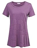 Women's Casual Loose Short Sleeve Shirts Yoga Tops Activewear Running Workout T-Shirt Blouse