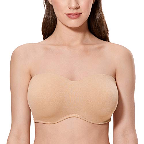 CALVENA Women's Seamless Invisible Underwire Minimizer Strapless Bra for Large Bust