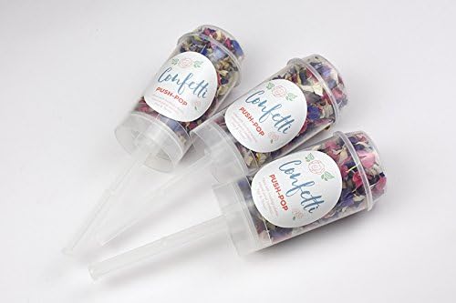 CONFETTI POPS 10 PACK | NATURAL DRIED DELPHINIUM FLOWER PETAL WEDDING CONFETTI - BIODEGRADABLE (NAVY BLUE & IVORY, 10 Pack)