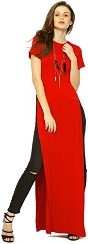 Fabrange Women's Crepe High Slit Maxi Top