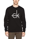 Calvin Klein Jeans Men's Long Sleeve CK Logo Crew Neck Sweatshirt, Black, Medium