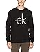 Calvin Klein Jeans Men's Long Sleeve Ck Logo Crew Neck Sweatshirt, Black, Medium
