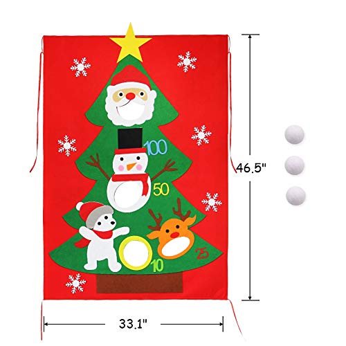 Lulu Home Christmas Party Games, Santa Christmas Felt Bean Bag Toss Games with 3 Snowballs, Family P - //coolthings.us