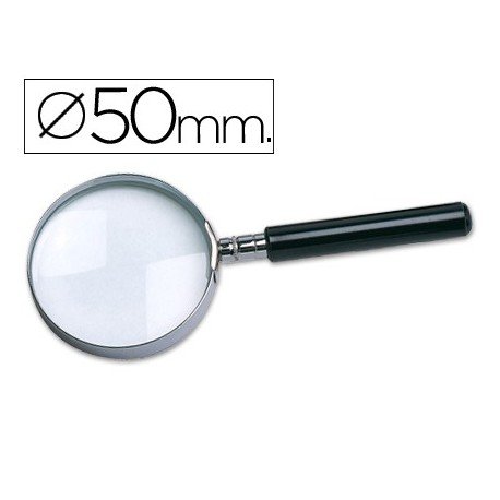 Liderpapel Magnifying Glass Metal Ring Black Handle Diameter 50 mm