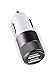 iCASEIT Car Charger 4.8A 24W USB 2 Port Quick Charge for iPhone 7 7s Plus 6 6s Plus 5s iPad Pro Mini Galaxy S7 S6 Edge S5 S4 Huawei HTC & more with 5V input - GRAY