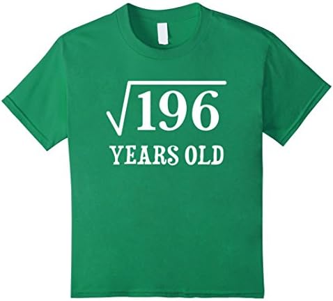 Kids Square Root of 196 14 yrs years old 14th birthday T-Shirt 12 Kelly Green