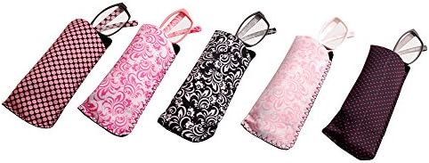 Seevix Diopter 1.50 Pretty in Pink Reading Glasses & Cases 5 Count Reader Pack