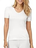 Cuddl Duds Softwear Lace Short Sleeve V-Neck Top