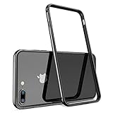 iPhone 8 Plus Case,iPhone 7 Plus Case HUMIXX [Extre Series] Aluminum TPU Hybrid Shockproof Bumper Case for iPhone 8 Plus/iPhone 7 Plus-Jet Black