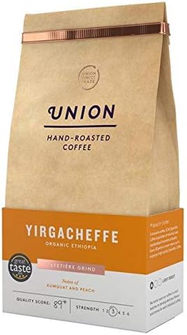 Union Coffee Organic Light Roast Cafetiere Grind - Yirgacheffe Ethiopia 200g
