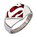 SUPERMAN Man Of Steel Shield Logo Stainless Steel Ring Size 9 NEW