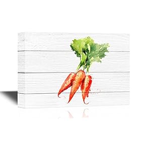 Canvas Wall Art - Watercolor Painting of Carrots - Gallery Wrap Modern Home Art | Ready to Hang - 12x18 inches