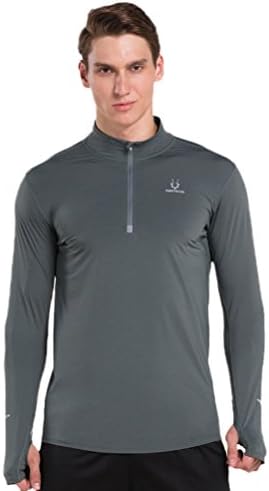 Timeiya Men's Element Half Zip Running Top Long Sleeve