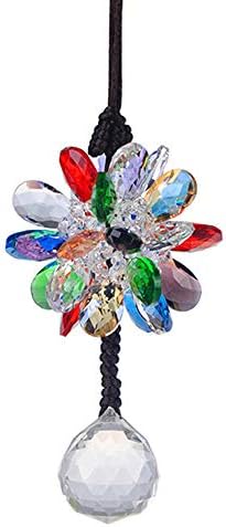 WEISIPU Crystals Ball Prisms Suncatcher Hanging Ornament Crystals Car Ornament with Clear Crystal Pendants for Home, Office, Garden Decoration, Car Pendant, Birthday Present (Colorful)