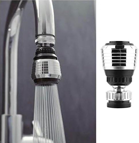 YUTIRITI 1 PC Rotate Swivel Faucet Nozzle Filter Purifier Sprayer Water Saving Tap Kitchen Tool - Silver,Black Color