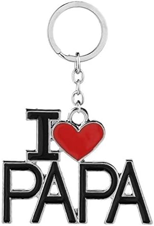 I Love Mom/Dad/Mama/Papa Letters Pendant Keychain Father's/Mother's Jewelry