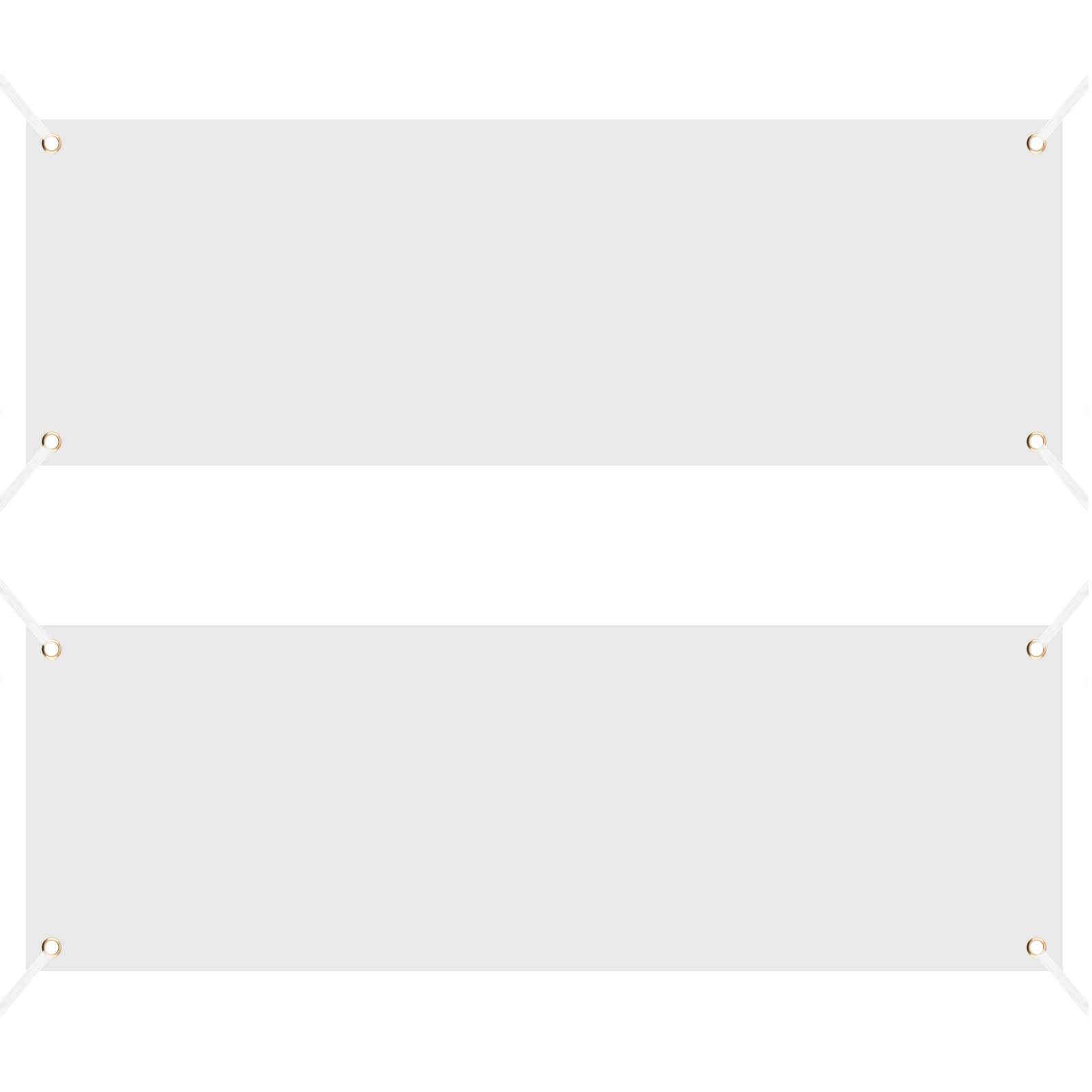 Photo 1 of LUTER 2pcs 180x60cm Blank Banner to Paint, White Flag Customize Polyester Banners White with 2pcs 6m Hanging Rope for DIY Wall Outdoor Indoor Signs Office Display